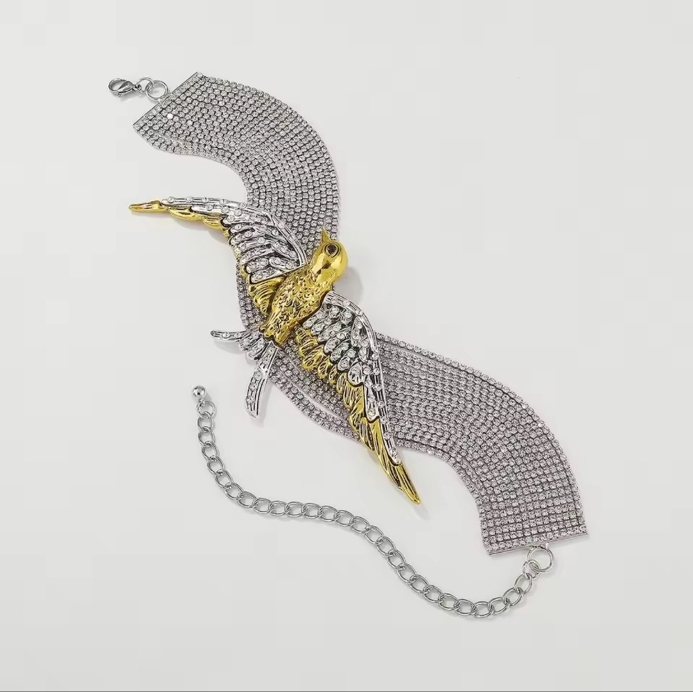 Gold and Silver Bird Necklace - Picture 3 of 4
